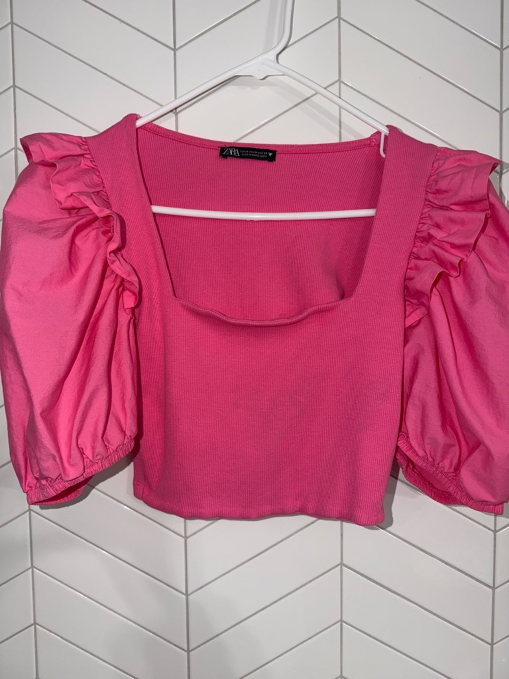 Zara Pink Women's Cropped Top| Size M